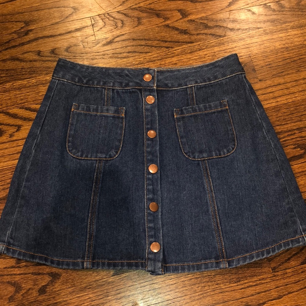 Denim skirt, button up